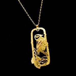 Golden Bird Necklace Pendant